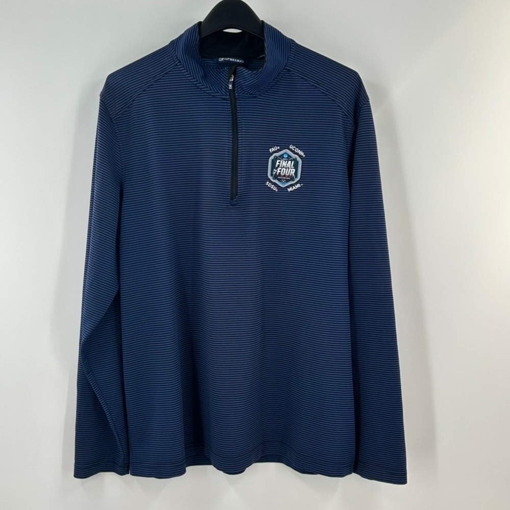Cutter & Buck 2023 NCAA Final Four Houston Quarter Zip Pullover Blue Mens Large